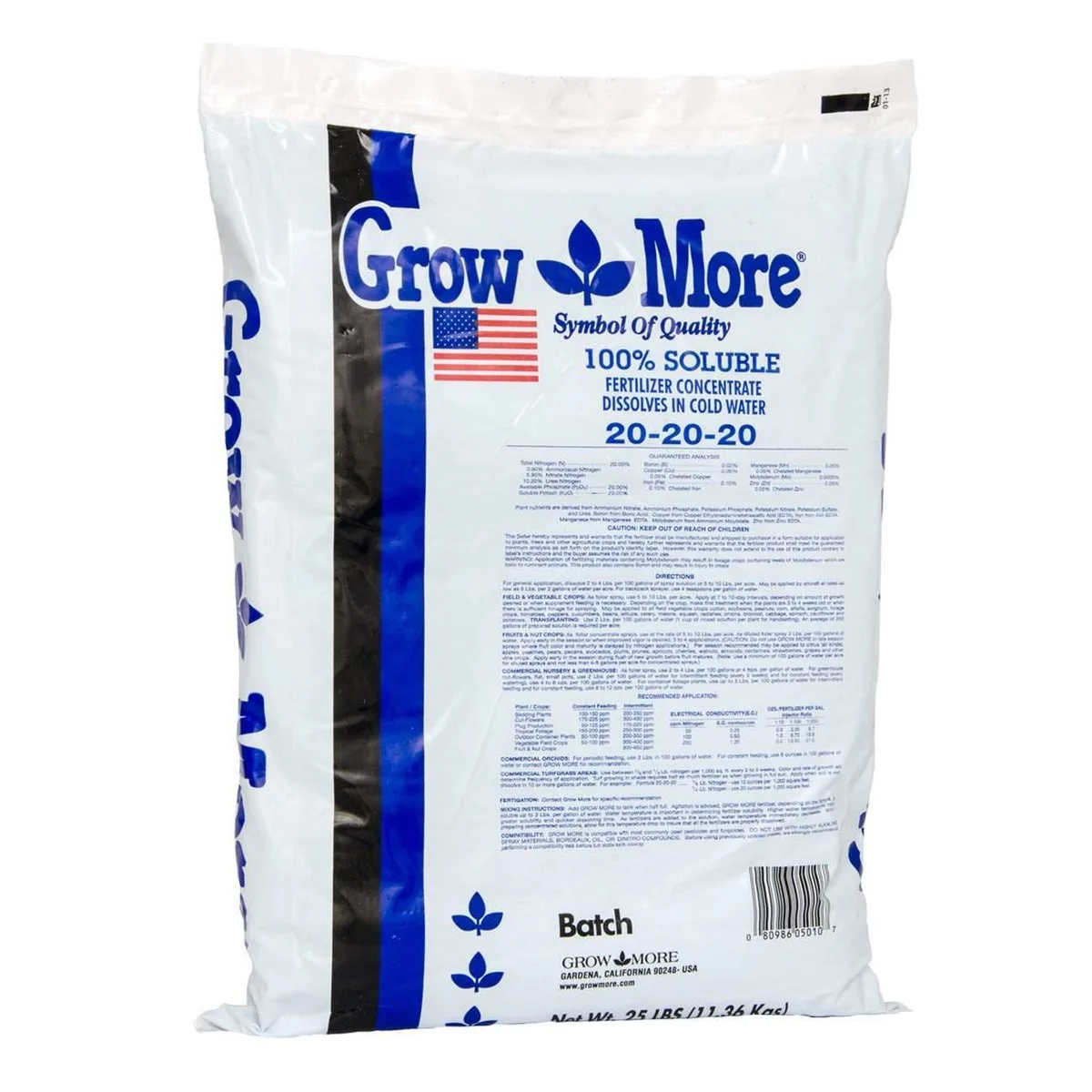 Grow More Water Soluble 20-20-20, 25 lbs - Image 2