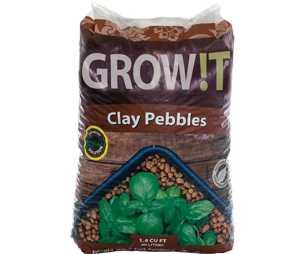 GROW!T Clay Pebbles, 4 mm-16 mm, 40 L