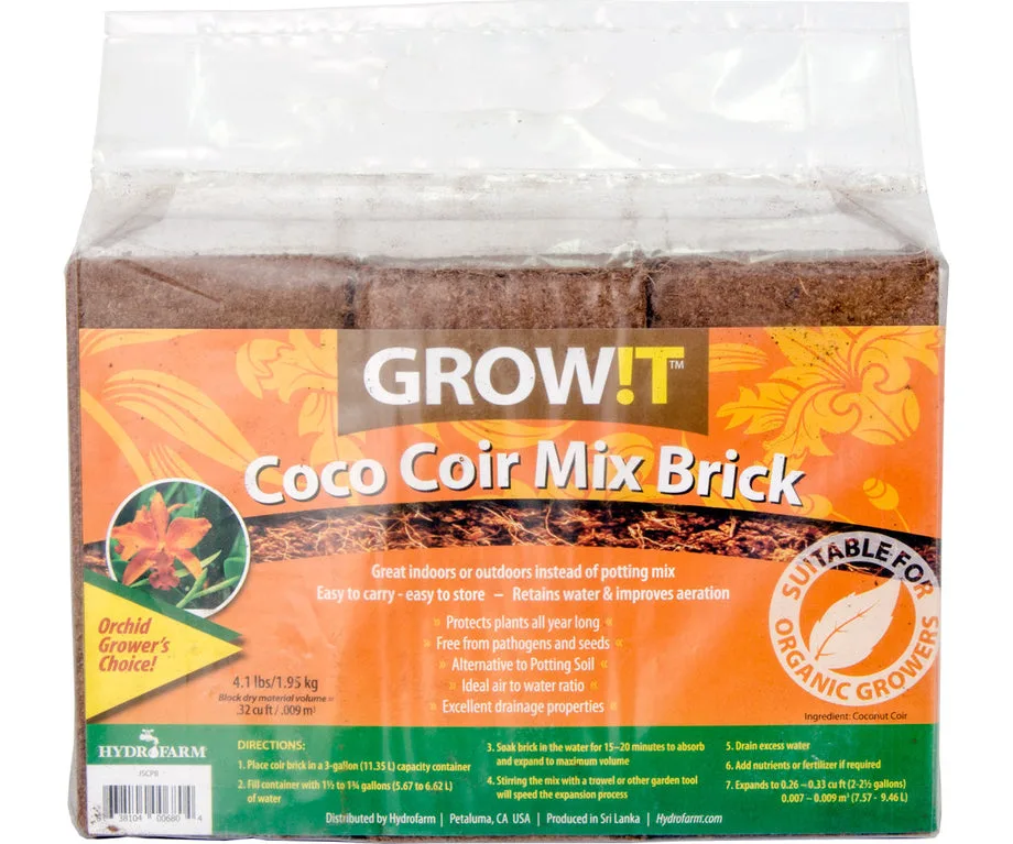 GROW!T Coco Coir Mix, Block - Image 2