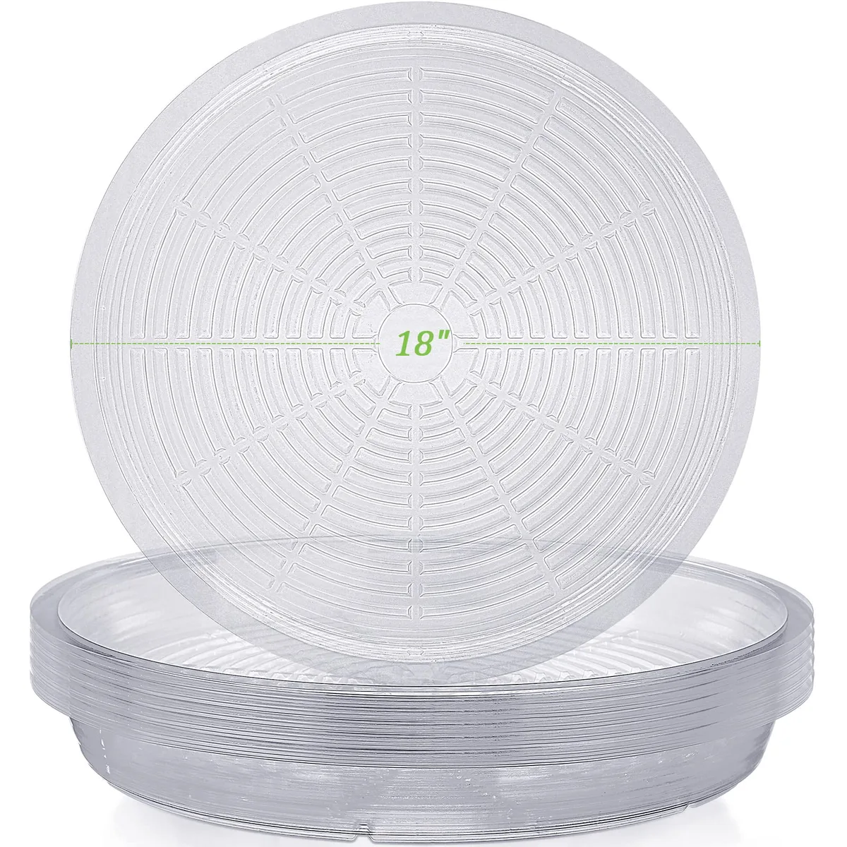 Grow1 18'' Clear Plastic Pot Saucer - Image 2