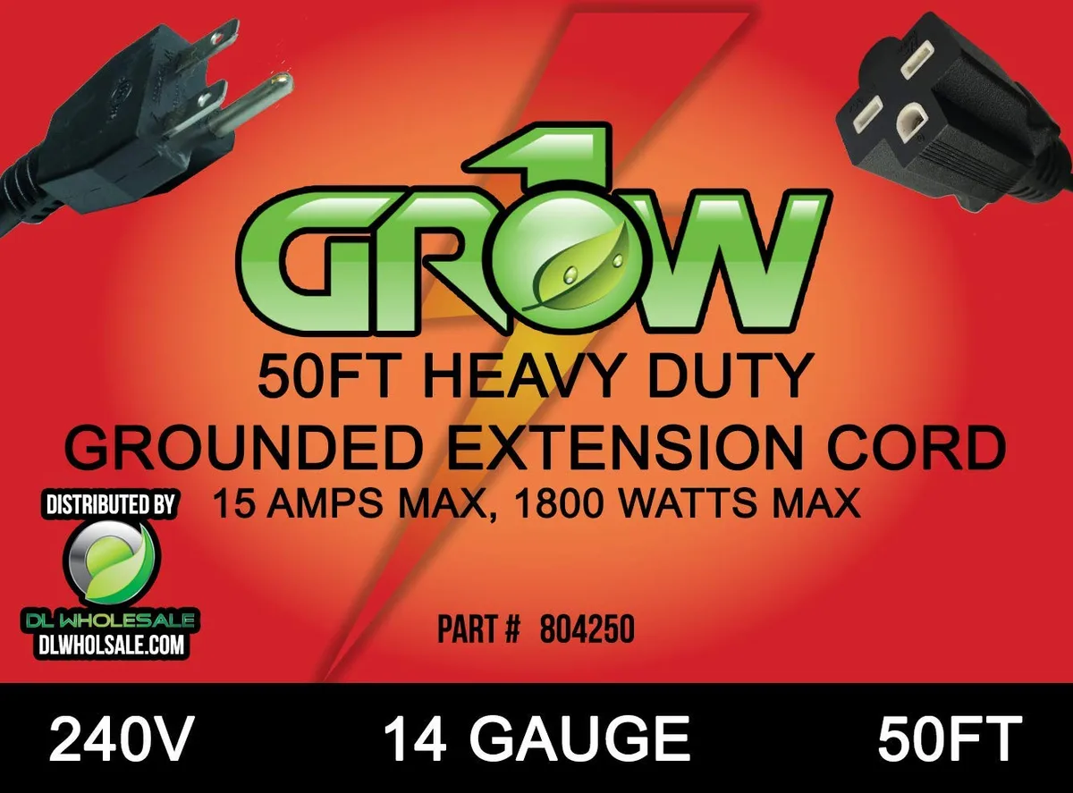 Grow1 240V Extension Cord 14 Gauge 10' - Image 2