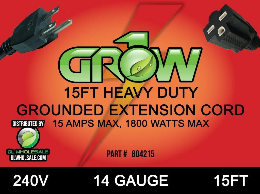 Grow1 240V Extension Cord 14 Gauge 15' - Image 2