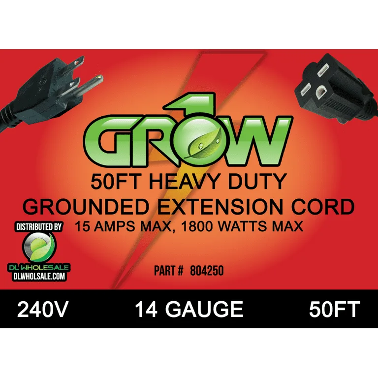 Grow1 240V Extension Cord 14 Gauge 50' - Image 2