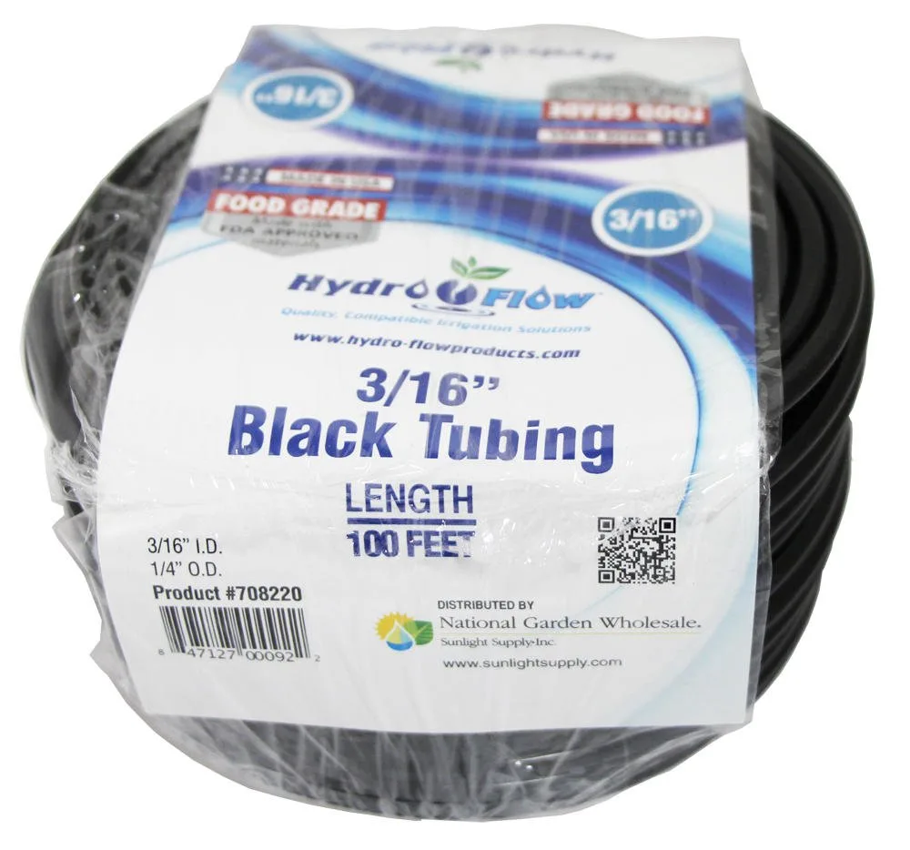 GROW1 Black Vinyl Tubing I.D. 3/16in x 100ft - Image 2
