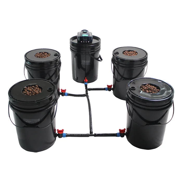 GROW1 Deep Water Culture 4 Bucket + Reservoir Complete Kit - Image 2