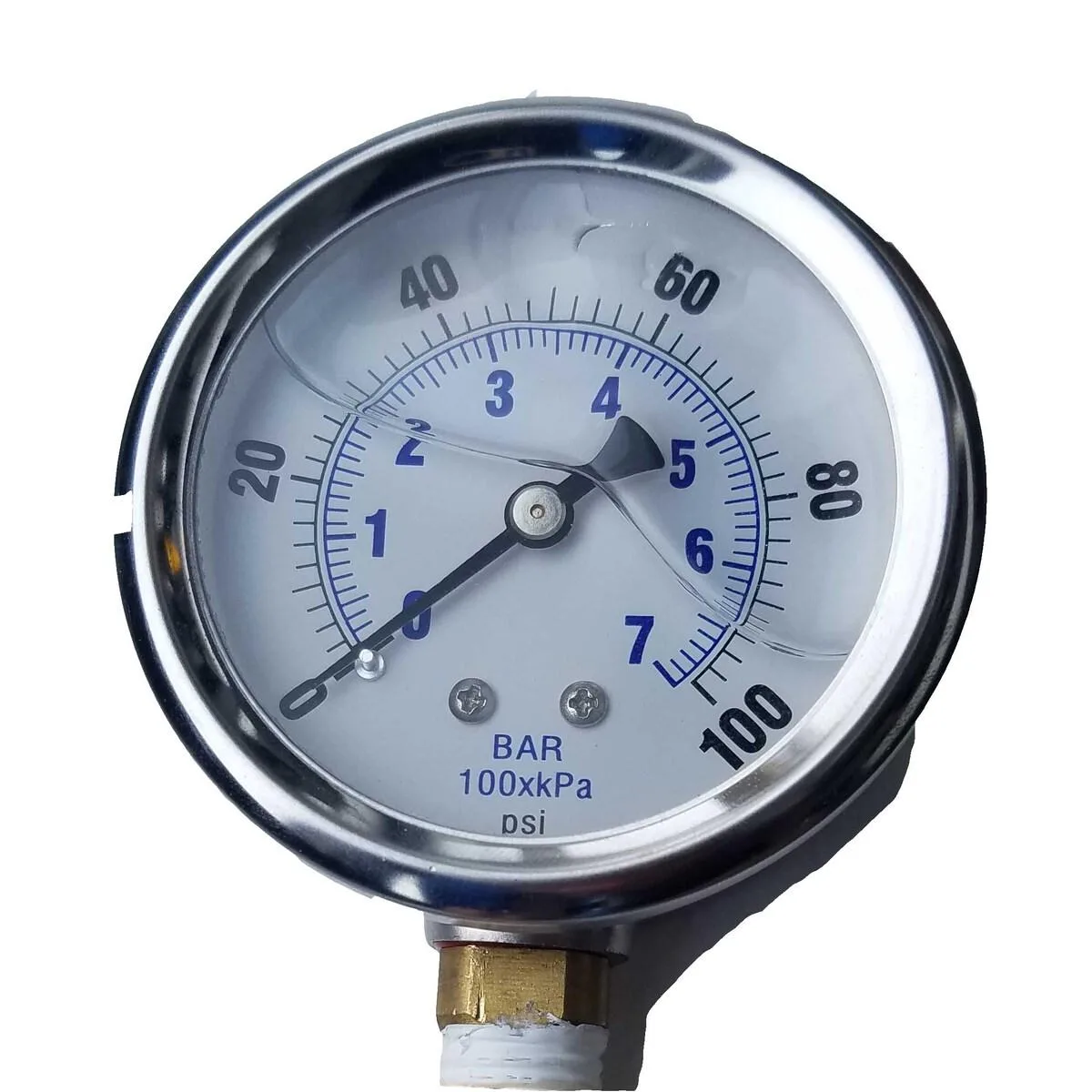 GROW1 Liquid Filled Pressure Gauge 0-100PSI - Image 2