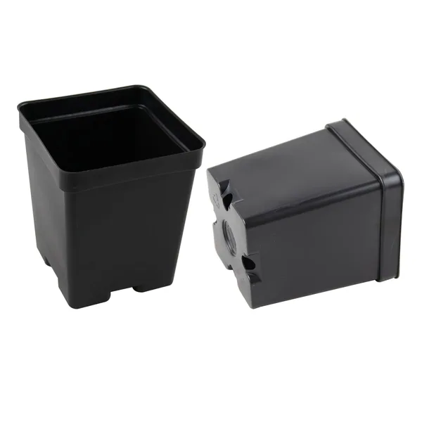 Grower Select 04.50 Square Deep Ps Vacuum Formed Pot Black