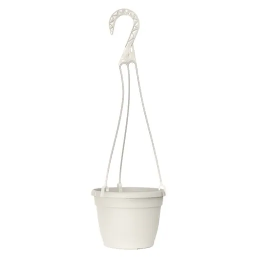 Grower Select 06.00 Bella Hanging Basket With Hanger, Cotton White, 6in OD x 4.4in H x 4.0in BD, 1.2 Liters, 0.3 Gallon — Case of 46