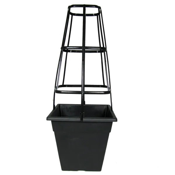 Grower Select 10.00 Deidra Pot With Veggie Cage Black CS Dims 20x11x29 (Case of 30)