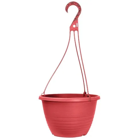 Grower Select 10.00 Everest Hanging Basket, With 18in Hanger, Blush Red, 10.08in OD x 6.99in H, 1.5 Gallon (Case of 70)