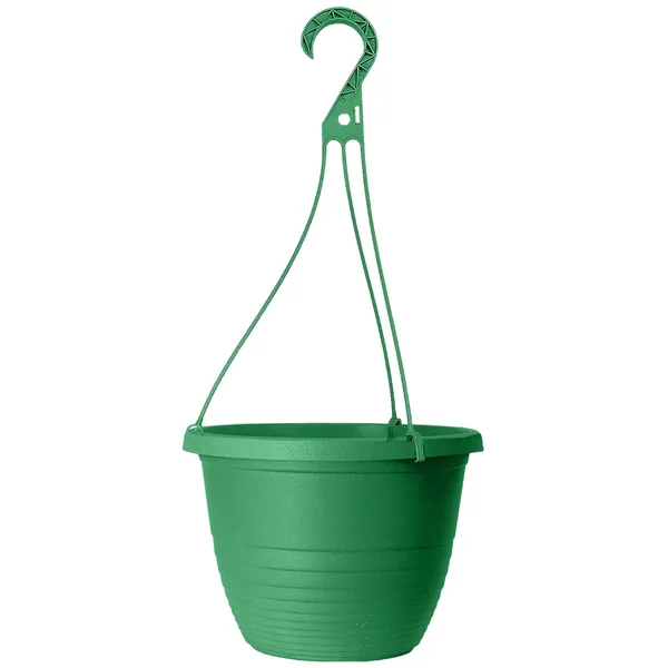Grower Select 10.00 Everest Hanging Basket, With 18in Hanger, Green, 10.08in OD x 6.99in H, 1.5 Gallon (Case of 70)