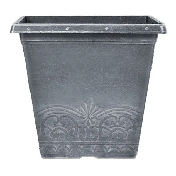 Grower Select 10.00 Winchester Square Planter Aged Black, 10.2in OD x 9.3in H x 6.4in BD, 9.5 Liters, 2.5 Gallons (Case of 58) - Image 2