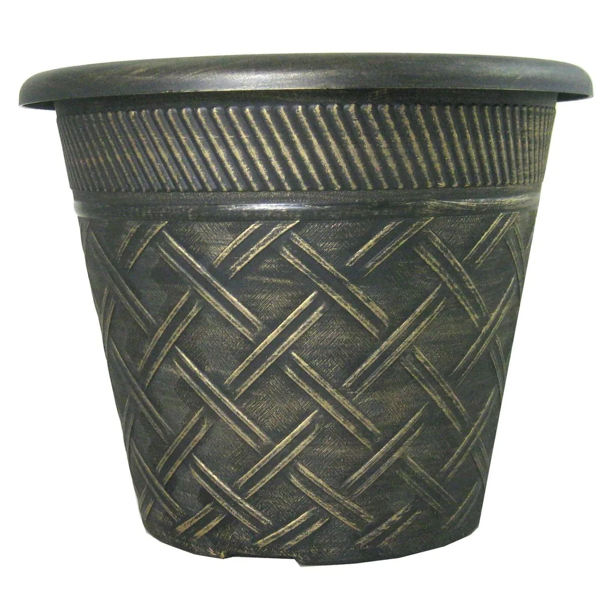 Grower Select 11.00 Nondas Lattice Pot Black / Bronze 1.9gal - 10.827in OD x 9.5in ID x 8.734in H (Case of 50) - Image 2