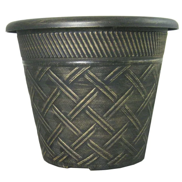 Grower Select 11.00 Nondas Lattice Pot Black / Bronze 1.9gal - 10.827in OD x 9.5in ID x 8.734in H (Case of 50)