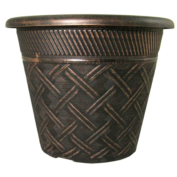 Grower Select 11.00 Nondas Lattice Pot Black / Copper 1.9gal - 10.827in OD x 9.5in ID x 8.734in H (Case of 50)