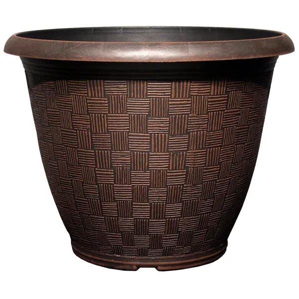 Grower Select 11.00 Weave Round Planter Chestnut — Case of 25