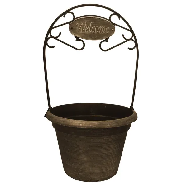 Grower Select 12.00 Say Anything Welcome Rope Planter Black / Bronze — Case of 30 - Image 2