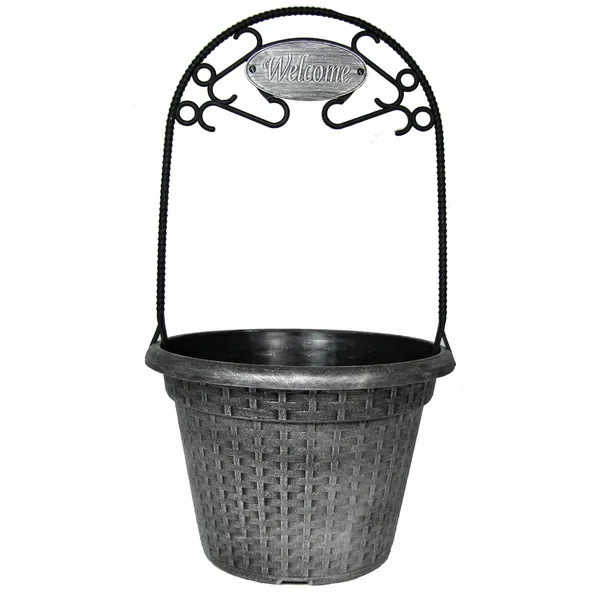 Grower Select 12.00 Say Anything Welcome Weave Planter Black / Silver — Case of 30 - Image 2