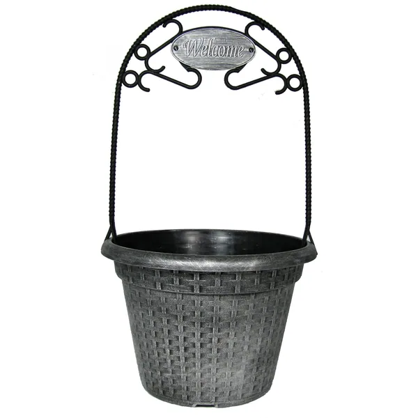 Grower Select 12.00 Say Anything Welcome Weave Planter Black / Silver — Case of 30