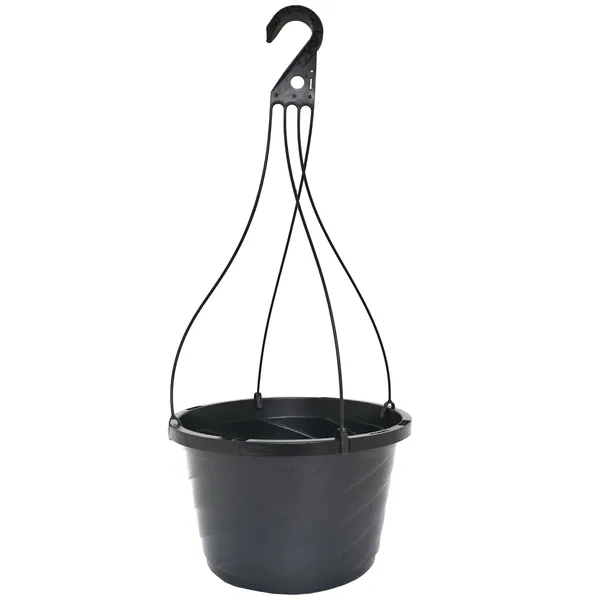 Grower Select 12.00 Twist Hanging Basket 2.32gal With 4-Strand Plastic Hanger Black (Case of 50)