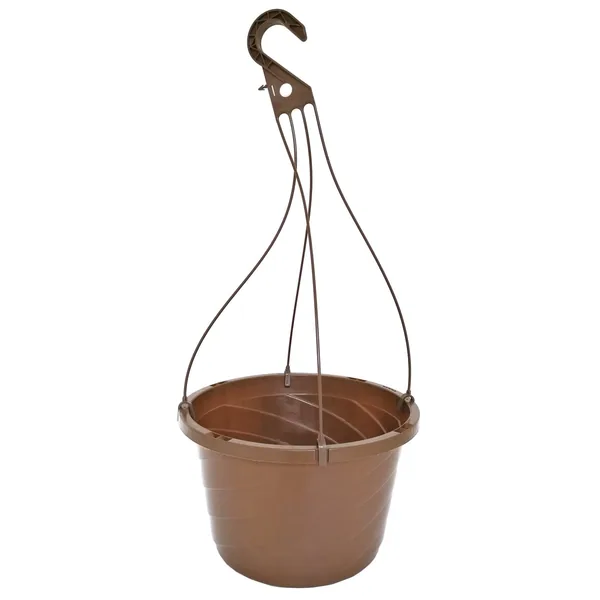 Grower Select 12.00 Twist Hanging Basket 2.32gal With 4-Strand Plastic Hanger Brown (Case of 50)