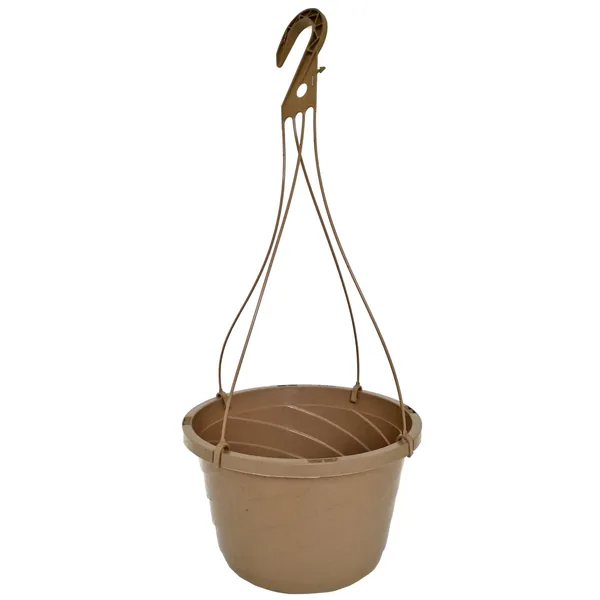 Grower Select 12.00 Twist Hanging Basket 2.32gal With 4-Strand Plastic Hanger Mocha (Case of 50)