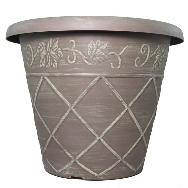 Grower Select 12.25 Lattice Pot ACP Aged Cappuccino — Case of 40
