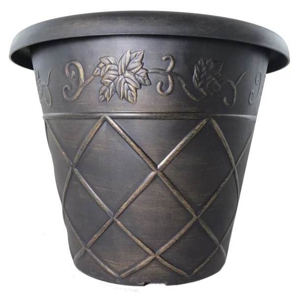 Grower Select 12.25 Lattice Pot Black / Bronze — Case of 40