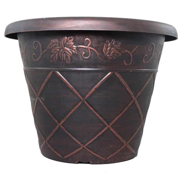 Grower Select 12.25 Lattice Pot Black / Copper — Case of 40