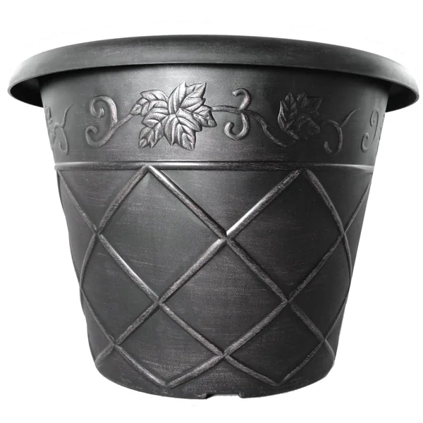 Grower Select 12.25 Lattice Pot Black / Silver — Case of 40