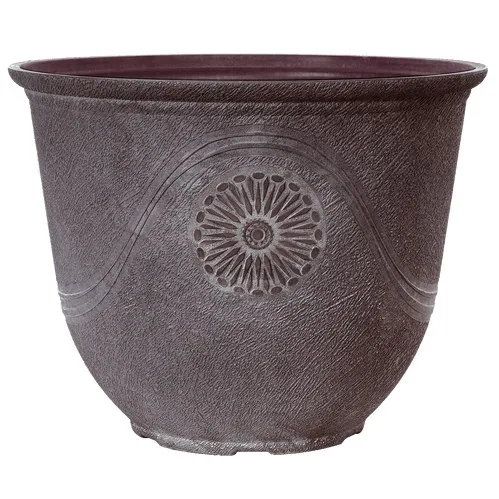 Grower Select 13.00 Anaheim Round Planter, Antique Slate, 12.99in OD x 10.00in H, 3.6 Gallon (Case of 28)