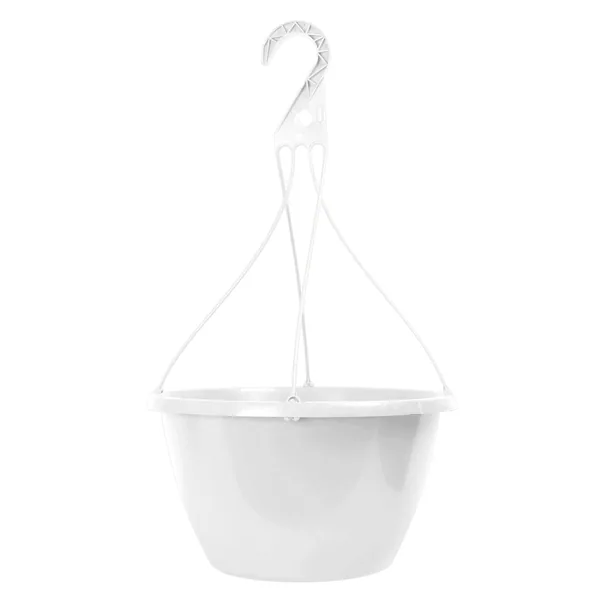 Grower Select 13.00 Delta Smooth Hanging Basket with Hanger White 2.8gal - 13in OD x 8in H x 8.4in BD (Case of 34)