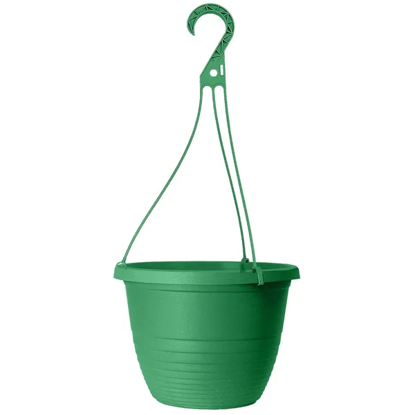 Grower Select 13.00 Everest Hanging Basket, With 22in Hanger, Green, 12.99n OD x 7.48in H, 2.8 Gallon (Case of 64)
