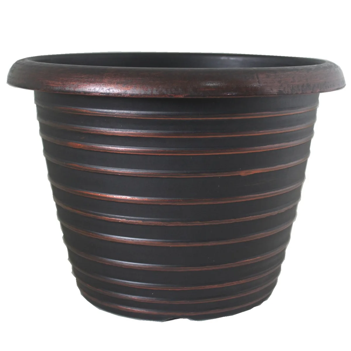 Grower Select 13.00 Stout Round Full Rings Copper Brush on Black 2.94gal - 13.3in OD x 9.5in H x 8in BD (Case of 15) - Image 2