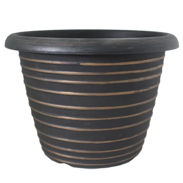 Grower Select 13.00 Stout Round Full Rings Gold Brush on Black 2.94gal - 13.3in OD x 9.5in H x 8in BD (Case of 15)