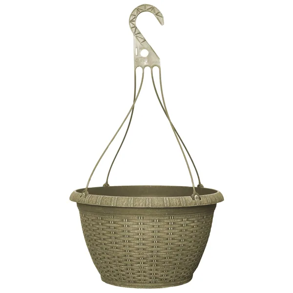 Grower Select 13.00 Wicker Hanging Basket with Hanger ACP Aged Cappuccino 2.62gal - 13in OD x 7.5in H (Case of 50)
