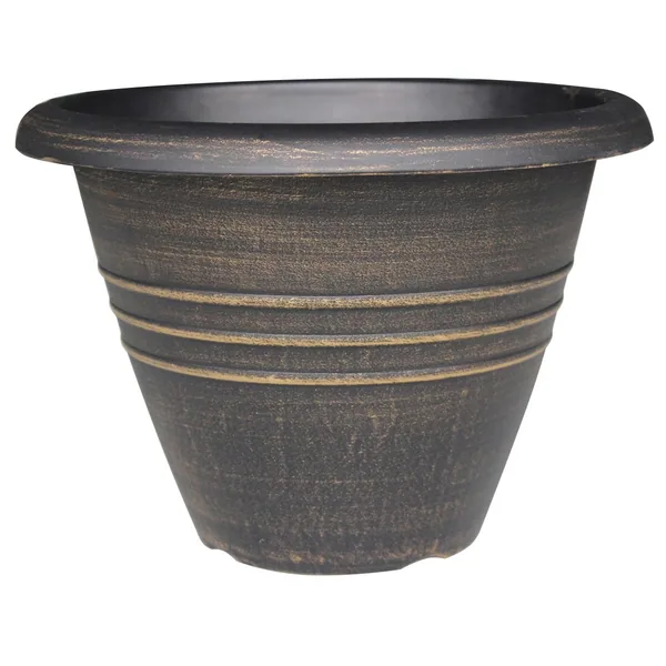 Grower Select 13in Round Trio Planter Gold Wash (Case of 36)