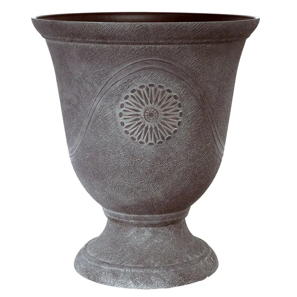 Grower Select 14.00 Anaheim Urn Antique Slate, 13.8in OD x 15.5in H x 9.4in BD, 15.6 Liters, 4.1 Gallons (Case of 7)