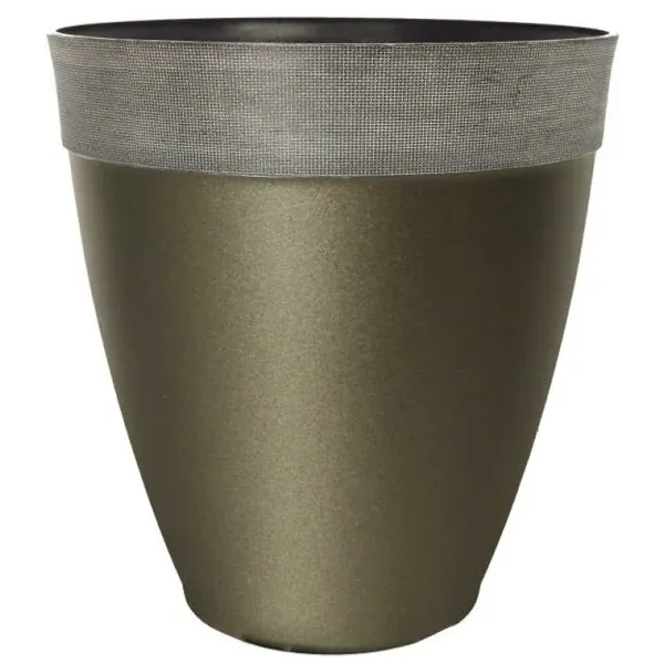 Grower Select 14.00 Gala Tall Planter High Gloss Pewter With Chalk Rim 7gal - 14in OD X 15in H (Case of 9) - Image 2