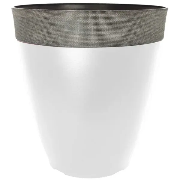 Grower Select 14.00 Gala Tall Planter High Gloss White With Chalk Rim 7gal - 14in OD X 15in H (Case of 9) - Image 2