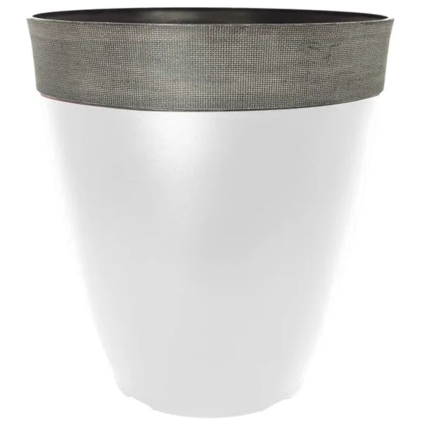 Grower Select 14.00 Gala Tall Planter High Gloss White With Chalk Rim 7gal - 14in OD X 15in H (Case of 9)
