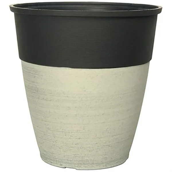 Grower Select 14.00 Hendrix Round Planter, White Stone Fusion, 14.49in OD x 15.00in H, 5.9 Gallon (Case of 25)