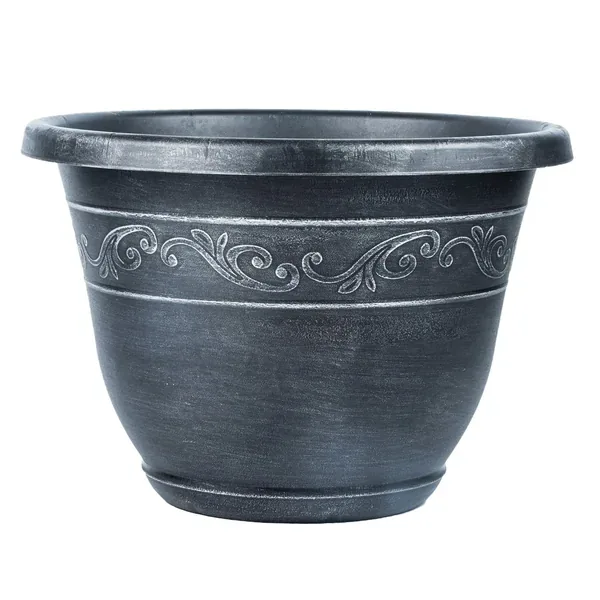 Grower Select 14.00 Kacey Planter Silver Wash 18 Liter 4.76gal - 15.98in OD x 11.22in H (Case of 24) - Image 2