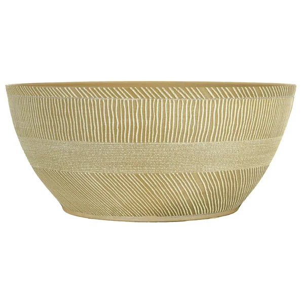 Grower Select 14.00 Sandthatch Bowl Powdered Ginger 2.8gal - 14in OD x 6in H x 8.66in BD (Case of 20)