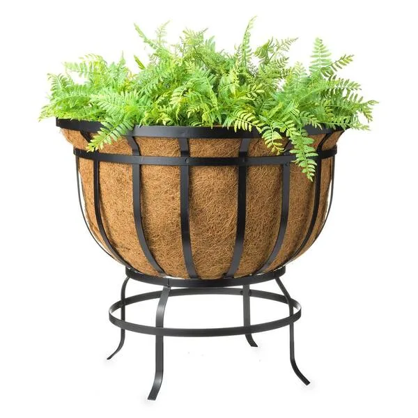Grower Select 15.00 Floor Planter w/ Ball Feet w/ Plastic Lined Coco Liner and Hangtag - 2.77gal/10.5L Soil Volume Capacity - Image 2