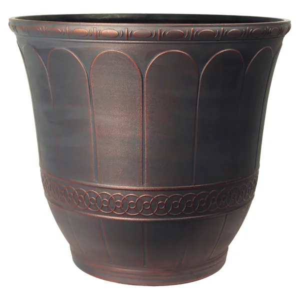 Grower Select 16.00 Scalloped Flare Planter Vintage Copper 7.7gal - 16in OD x 14.2in H (Case of 18)