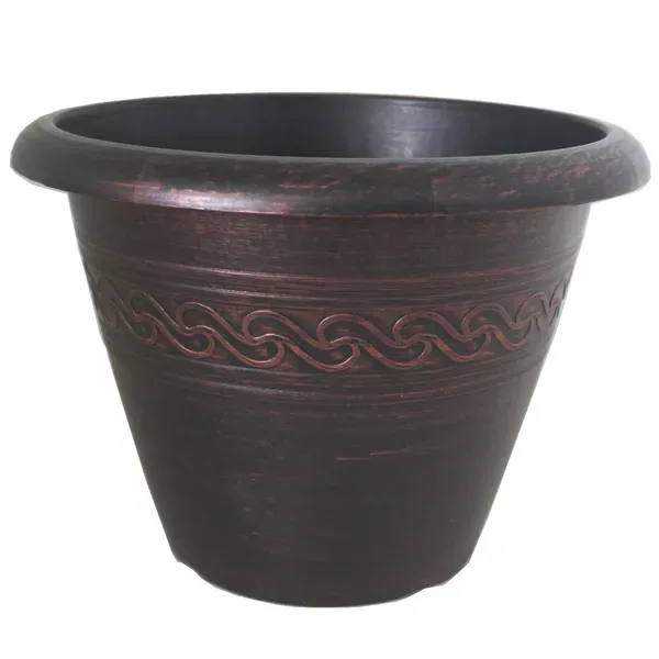 Grower Select 16.00 Wave Planter Copper Brush on Black 4.65gal - 16in OD x 11.8in H x 8.56in BD (Case of 25) - Image 2