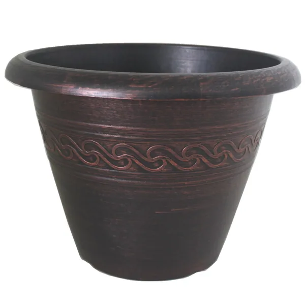 Grower Select 16.00 Wave Planter Copper Brush on Black 4.65gal - 16in OD x 11.8in H x 8.56in BD (Case of 25)