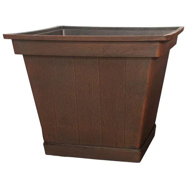 Grower Select 17.00 Harvest Garden Square Planter Mahogany — Case of 12 - Image 2