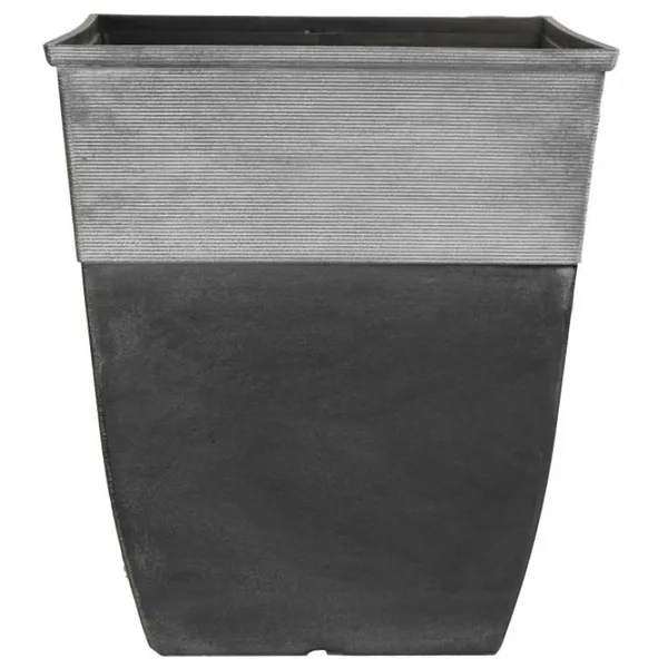 Grower Select 17.00 Hendrix Tall Square Planter Brown Top White Stone Fusion Bottom 15.19gal - 17.01in OD X 19in H (Case of 13)